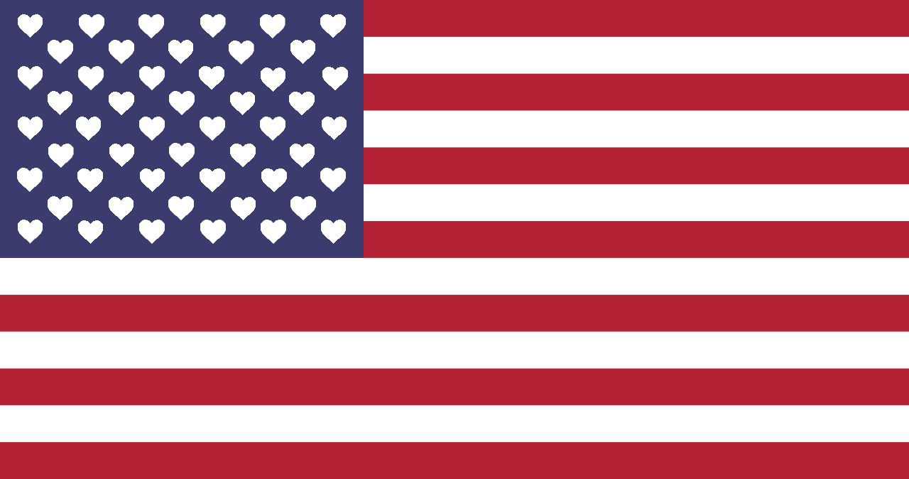 US Flag with hearts vote